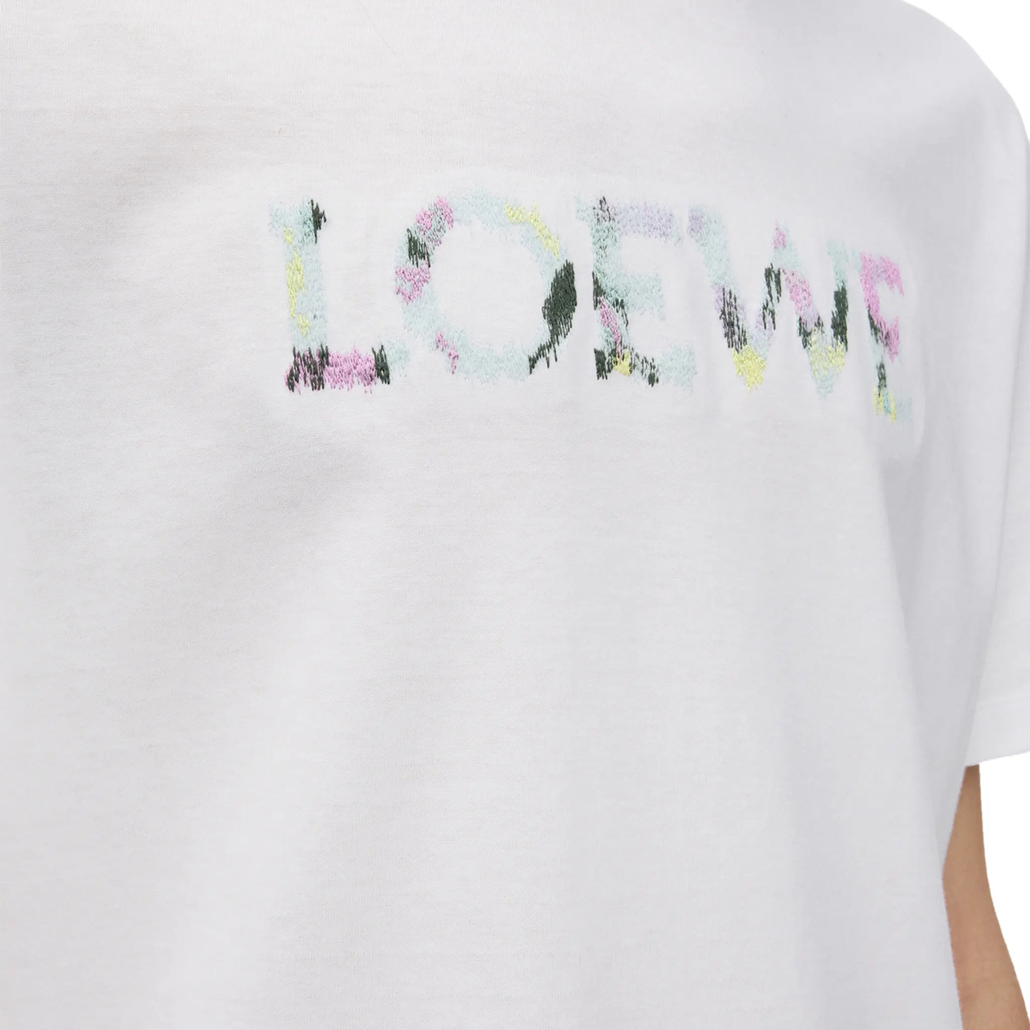 Detailed View of Loewe Relaxed Fit Cotton White T-Shirt